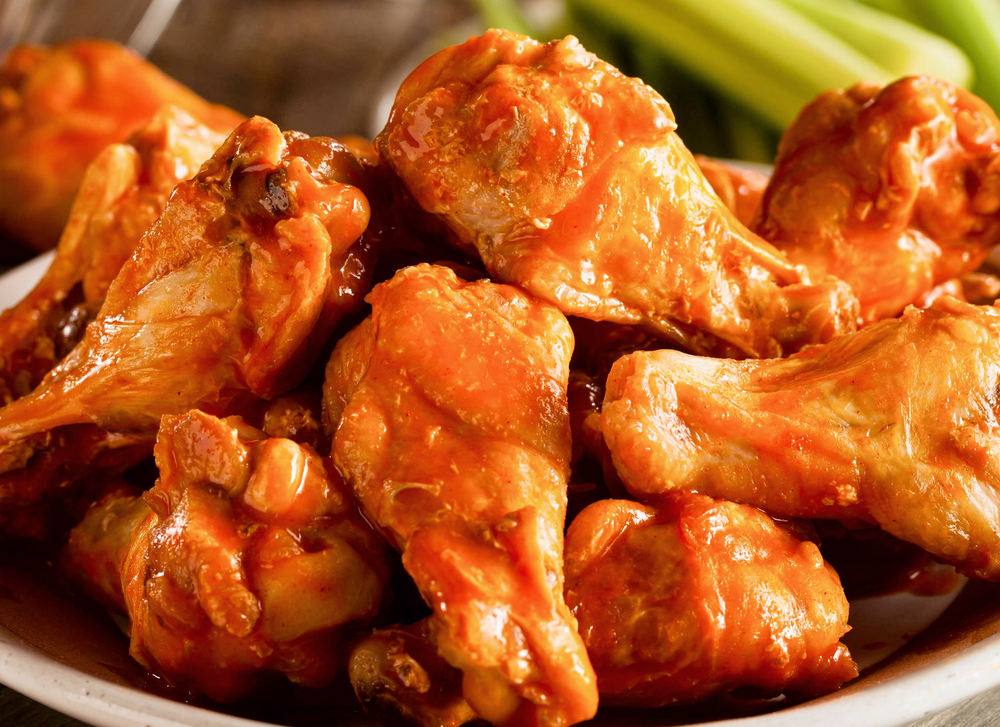 Close up of hot wings. 