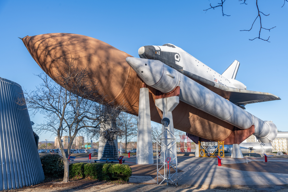 Shuttle display at outside of the U.S. Space & Rocket Center.