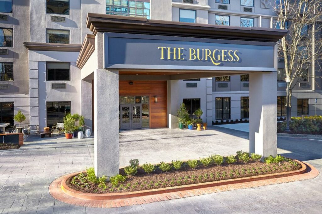 The front of the Burgess Hotel in ATL