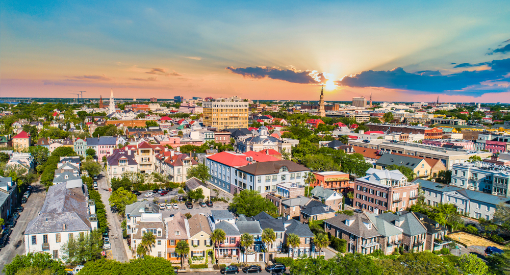 The beautiful skyline of downtown Charleston