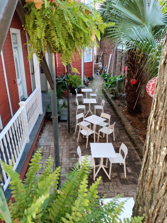 Terrace at one of best bed and breakfasts in New Orleans.