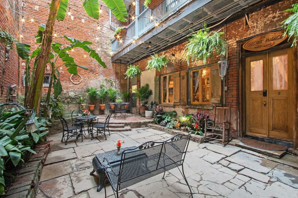 Beautiful terrace at one of the best places to stay in NOLA 