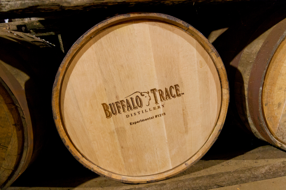 Bourbon barrels aging in Buffalo Trace Distillery in Frankfort, KY 