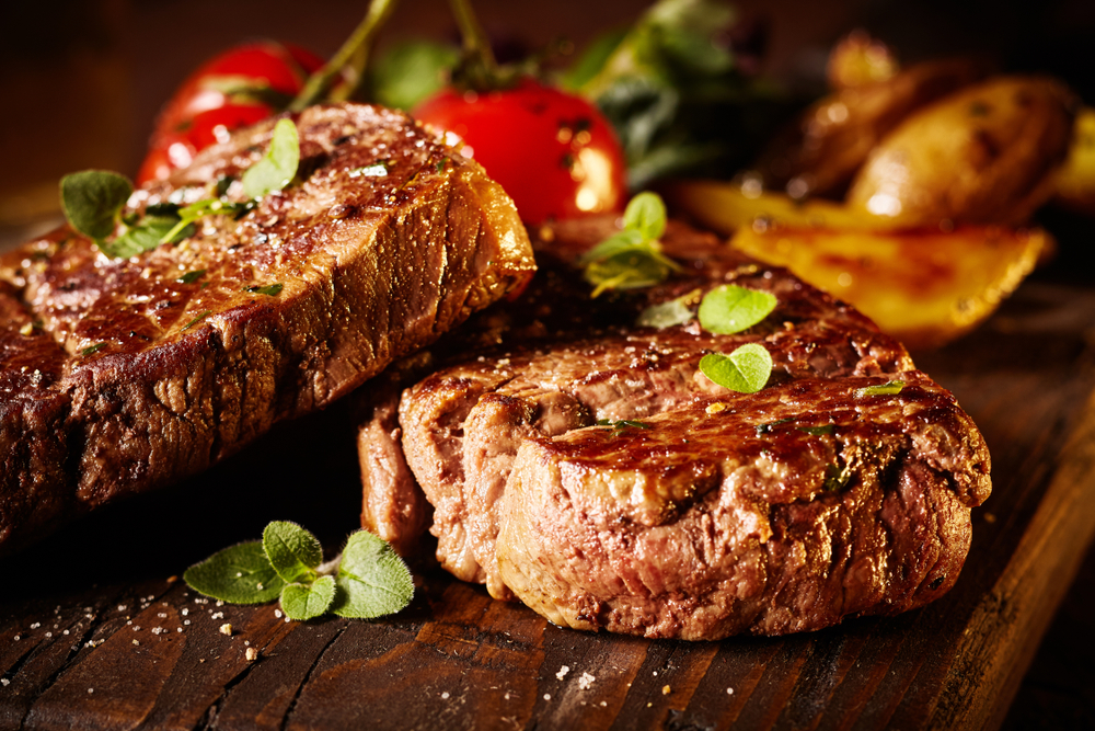 Photo of a steak dinner from Hickory and Oak, one of the best restaurants in Bowling Green!