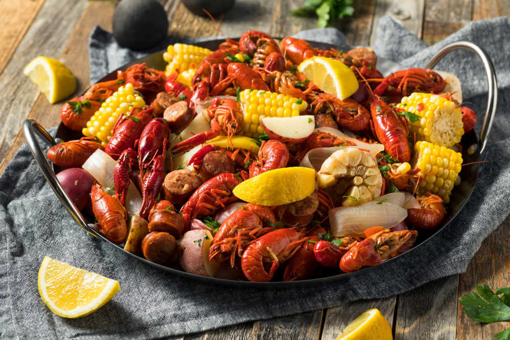 Photo of the seafood boil at Juicy Seafood. 