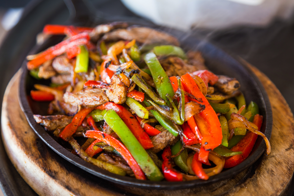 steaming plate of fajitas, casa blanca, one of the best restaurants in clarksville