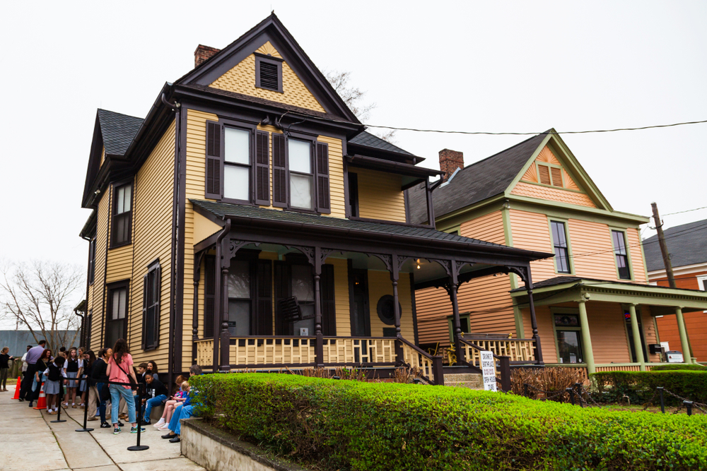 Birth Home of Martin Luther King, Jr. Martin Luther King Jr. National Historic Site and Preservation District. The hosue is a wooden vintage looking painted home