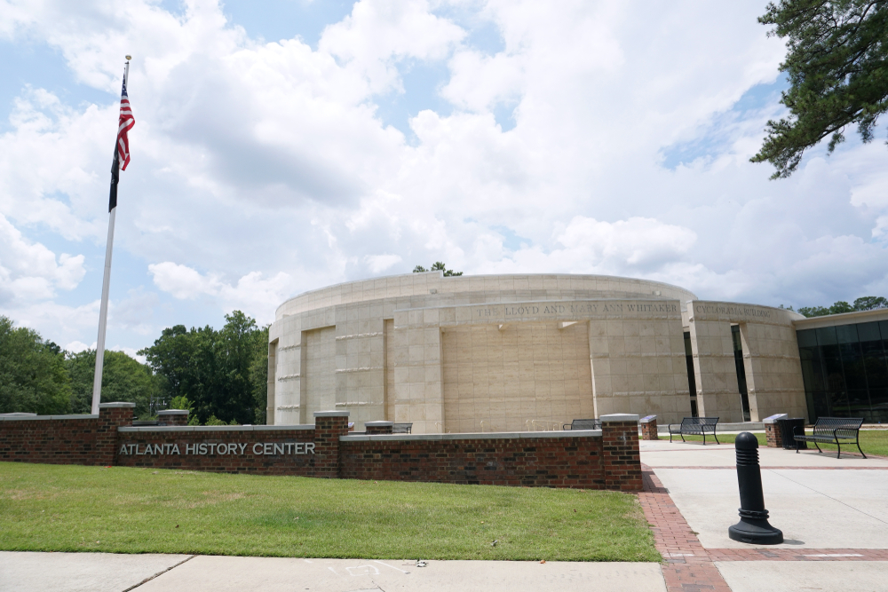 Outside View of the Atlanta History Center. The building is a white dome and is one of the best things to do in Atlanta 