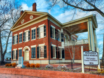 photo of one of the best attractions in dahlonega georgia a red brick building