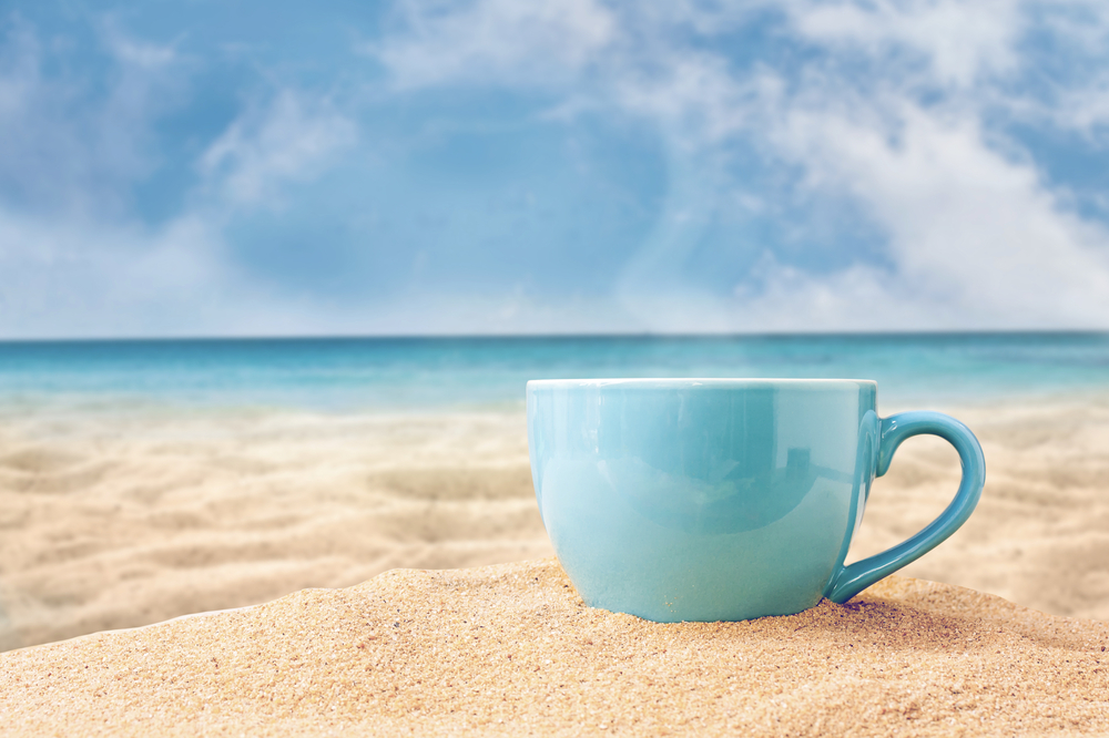 enjoy coffee on the beach at one of the best coffee shops in Virginia Beach 