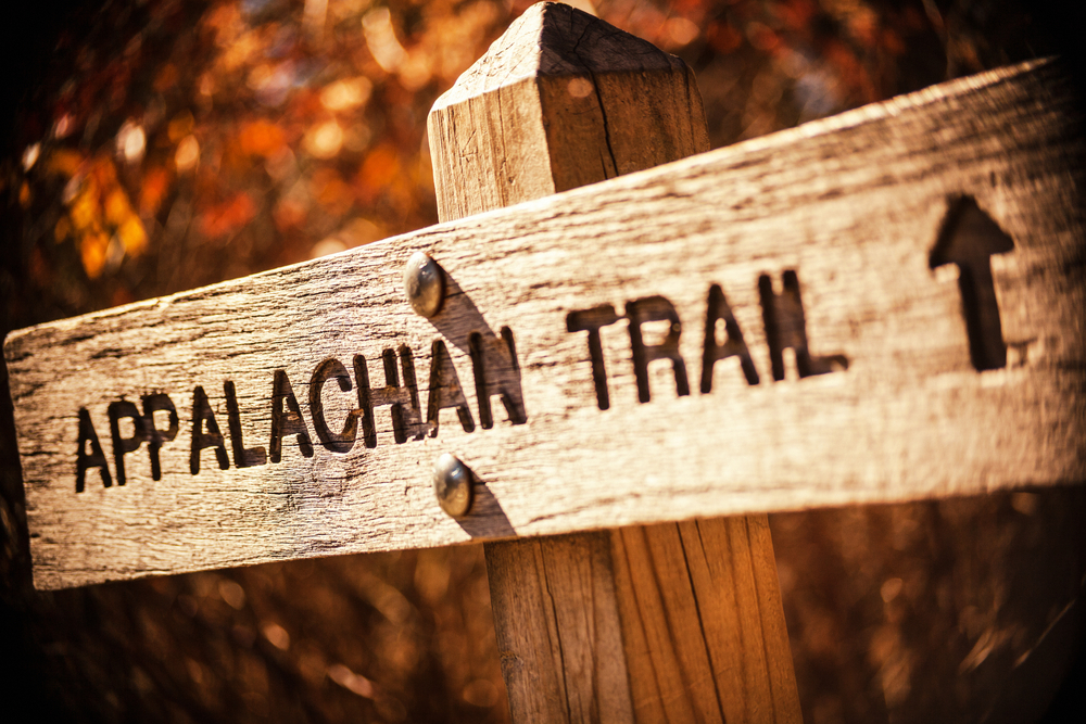 wooden sign helping guide the way along the Appalachian Trail 