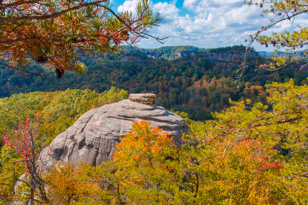 mountains in the fall, trees covering the mountains in stanton, one of the prettiest towns in kentucky 