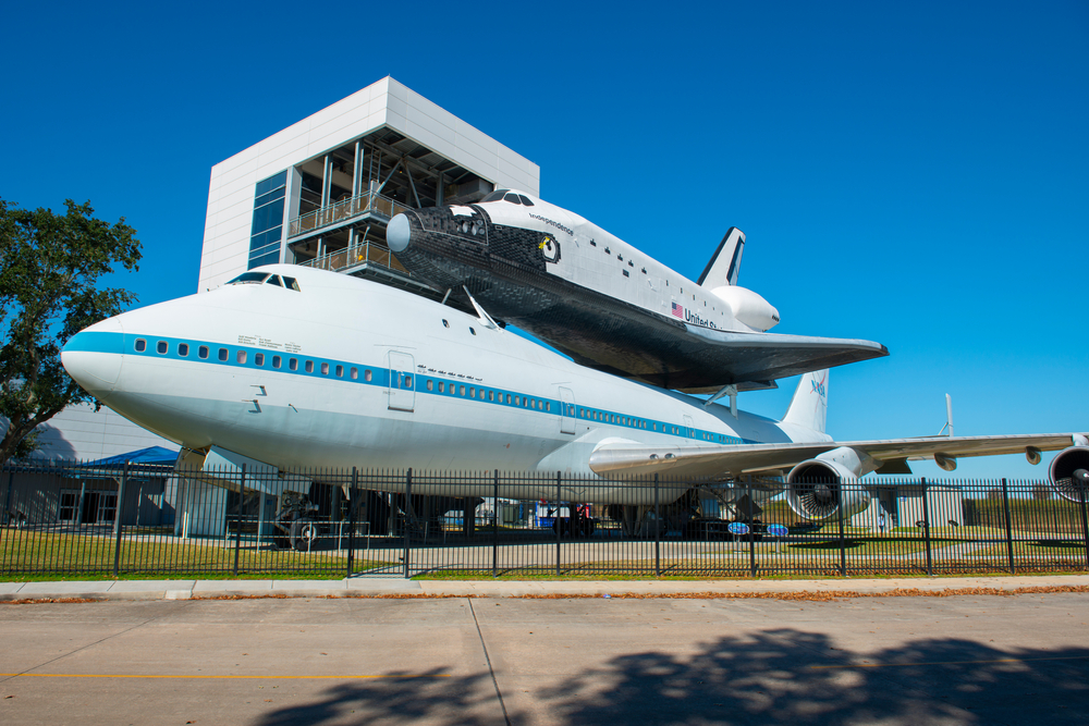 a space shuttle at the 