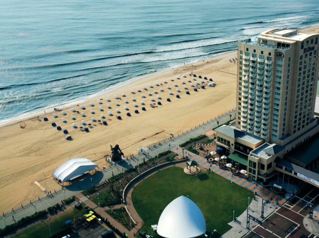 A beautiful view of one of the best oceanfront hotels in Virginia Beach 