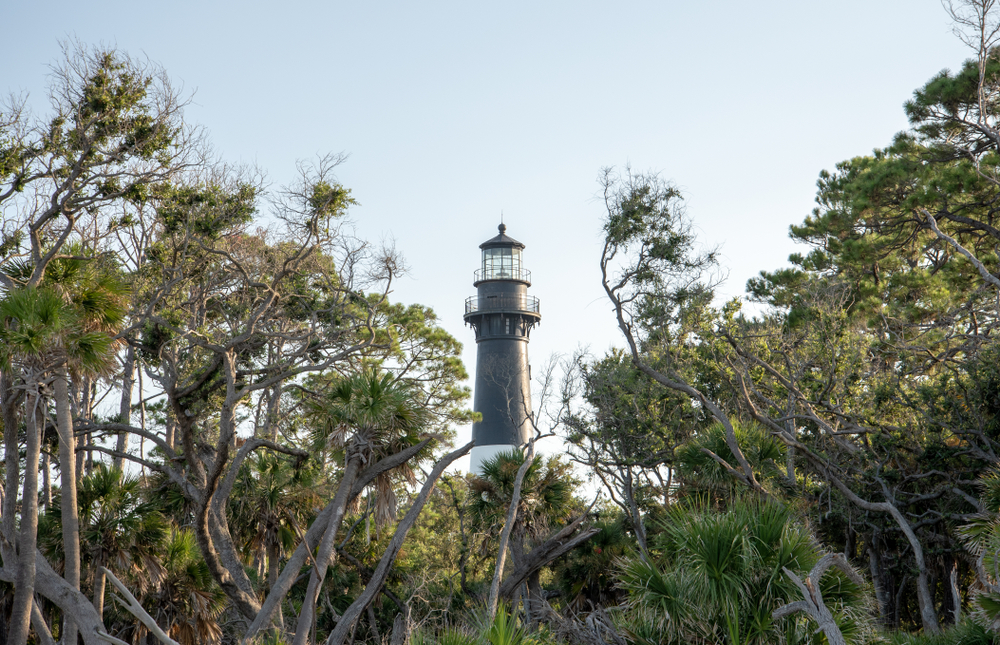 The lighthouse at Hunting Island State Park, one of the best things to do near Beaufort South Carolina. 