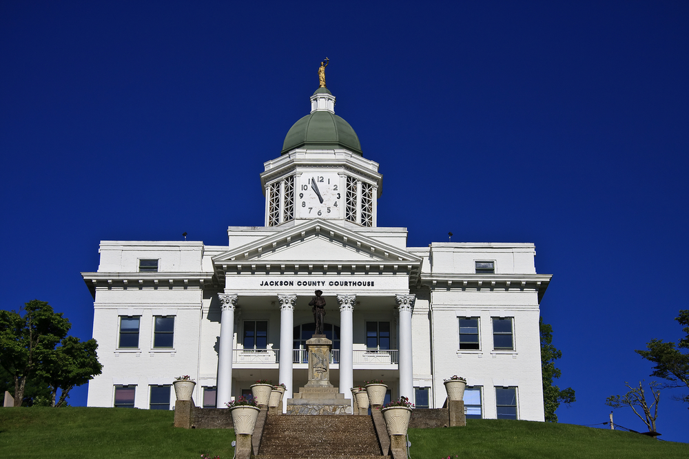 Photo of the Jackson County Courthouse in Sylva, the most photographed courthouse in NC. 