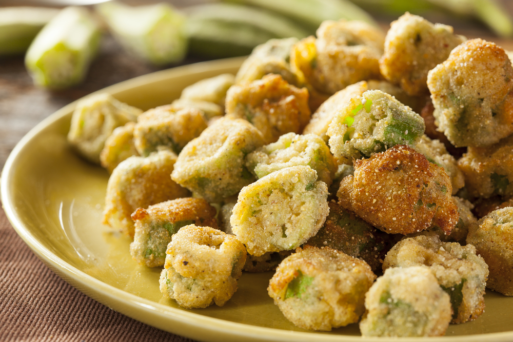 a plate of fried okra at one of the best banner elk restaurants 