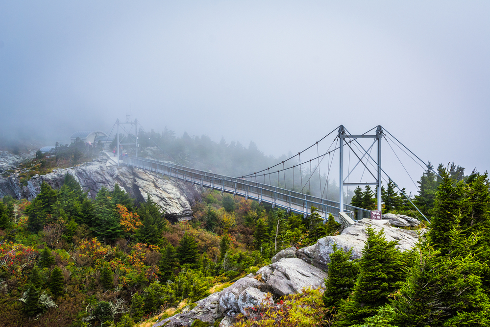 a bridge between ridges at grandfather mountain, one of the best things to do near banner elk north carolina 