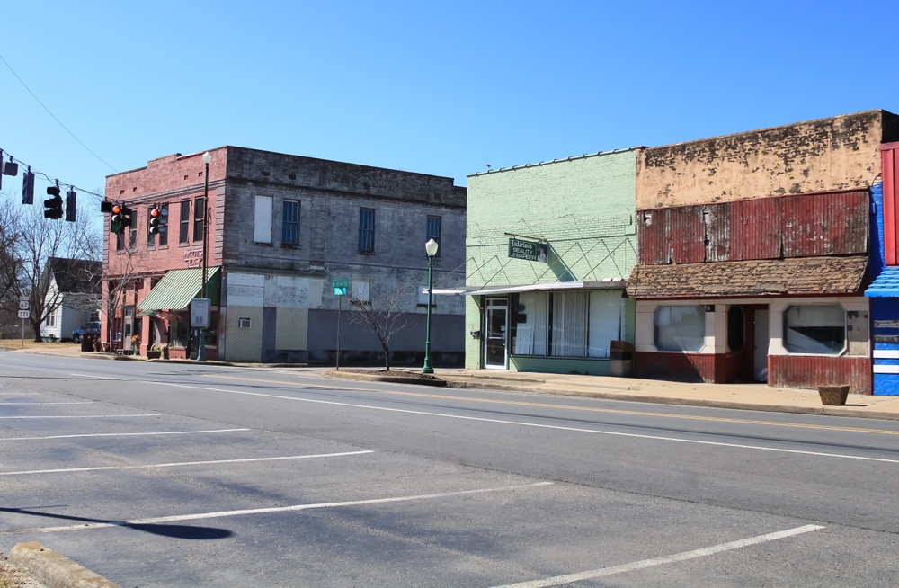 Photo of the main street in Prescott, AR.