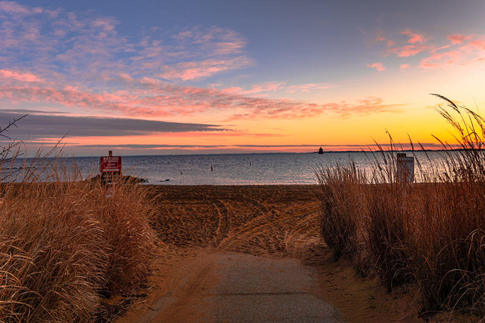 sunset on one of the best beaches in virginia beach VA