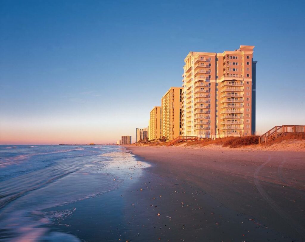 the beautiful sunrise on the Myrtle Beach oceanfront 