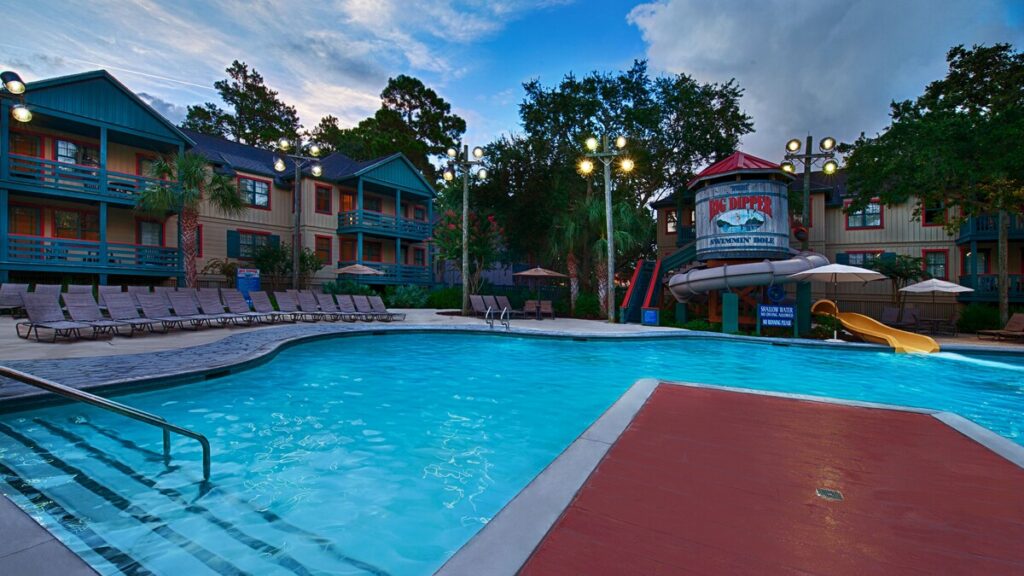 One of the best resorts in south carolina with a pool and waterslide at the disney resort