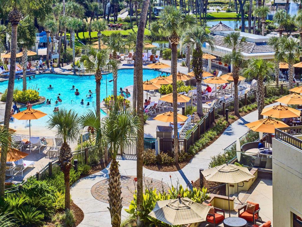 The pool area of the sonesta resort