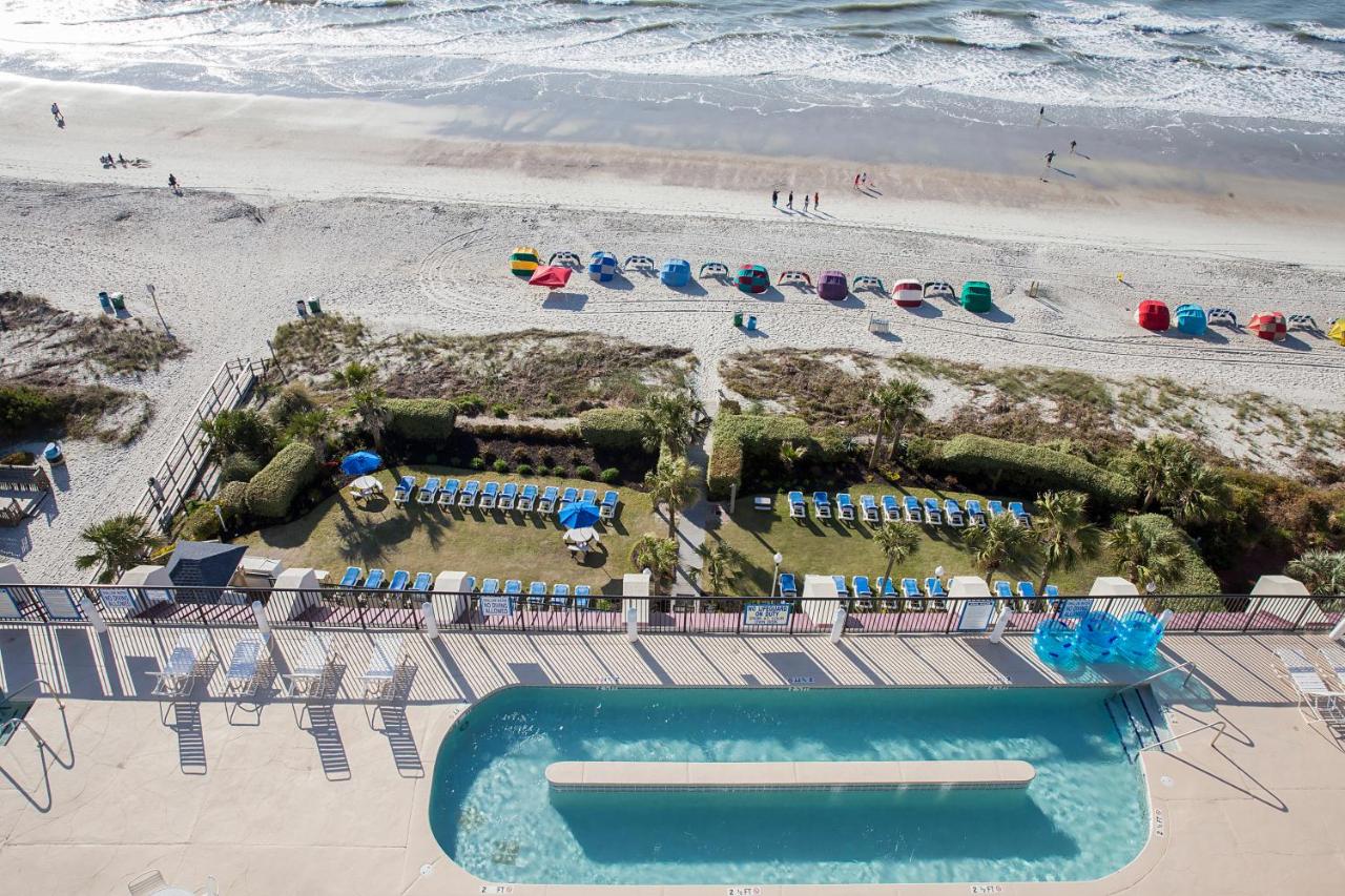 lounge chairs and pools at one of the best oceanfront hotels in myrtle beach SC