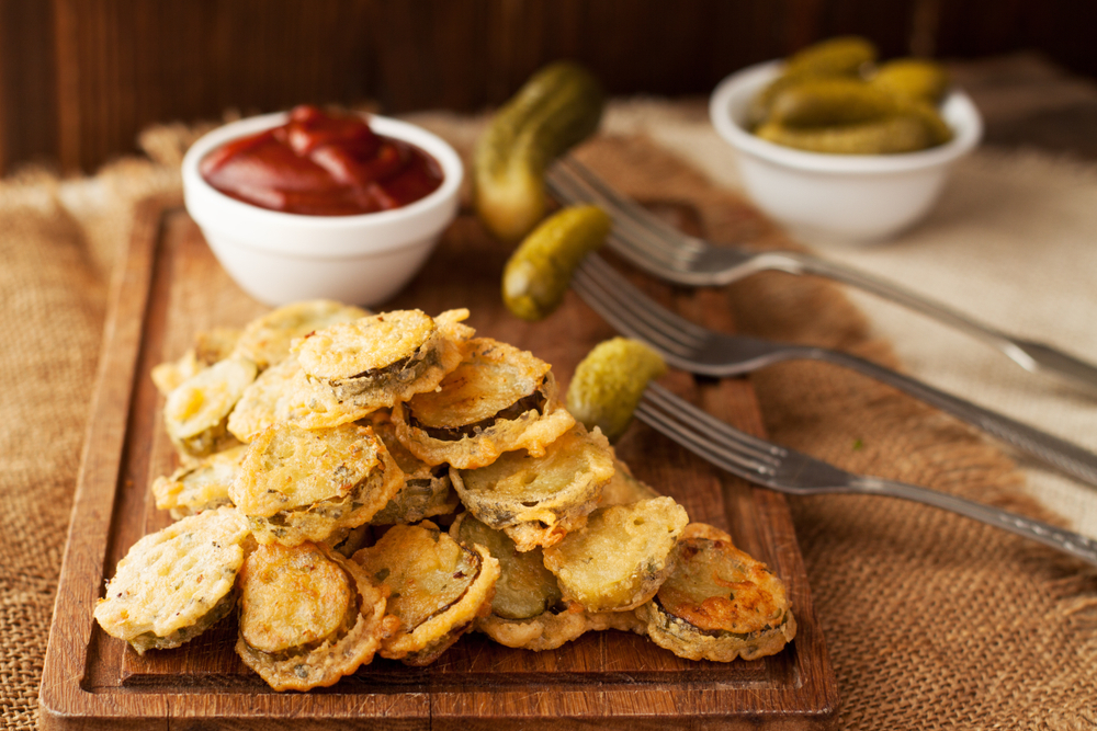 pickle chips on a counter top at one of the best winchester restaurants