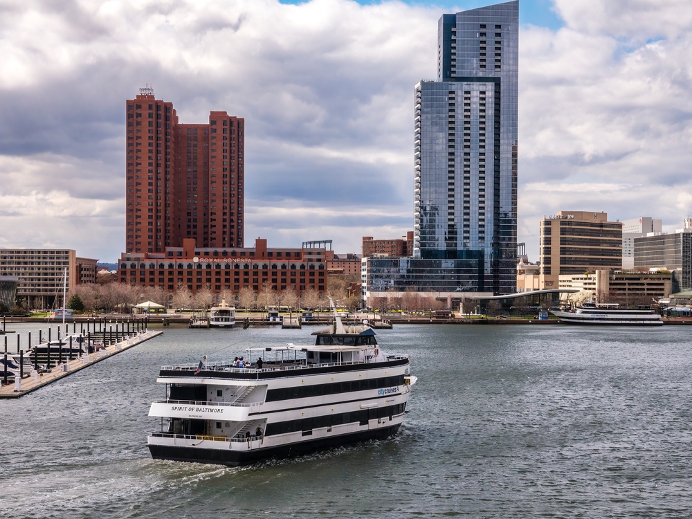 A big boat cruise on the Baltimore harbor 