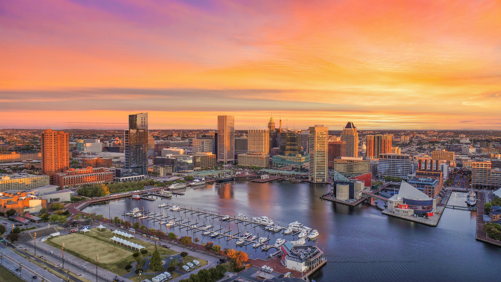 the beautiful skyline in Maryland 