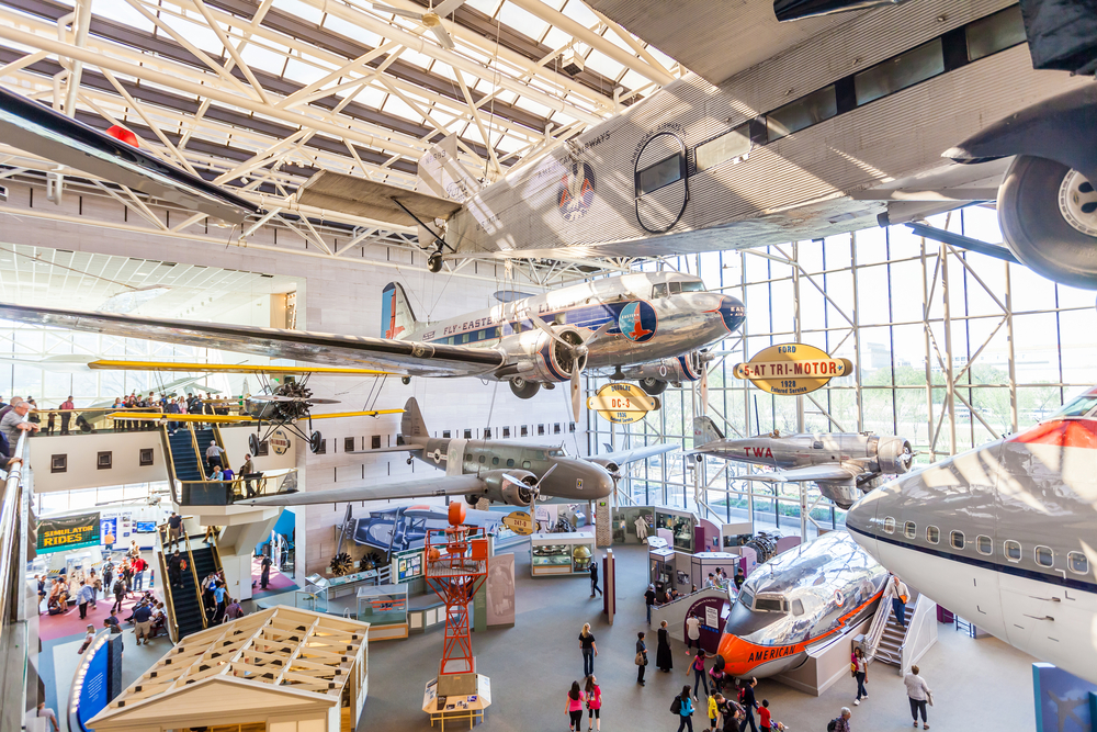 The inside of the National Air and Space Museum is a great thing to do in Washington DC with Kids 