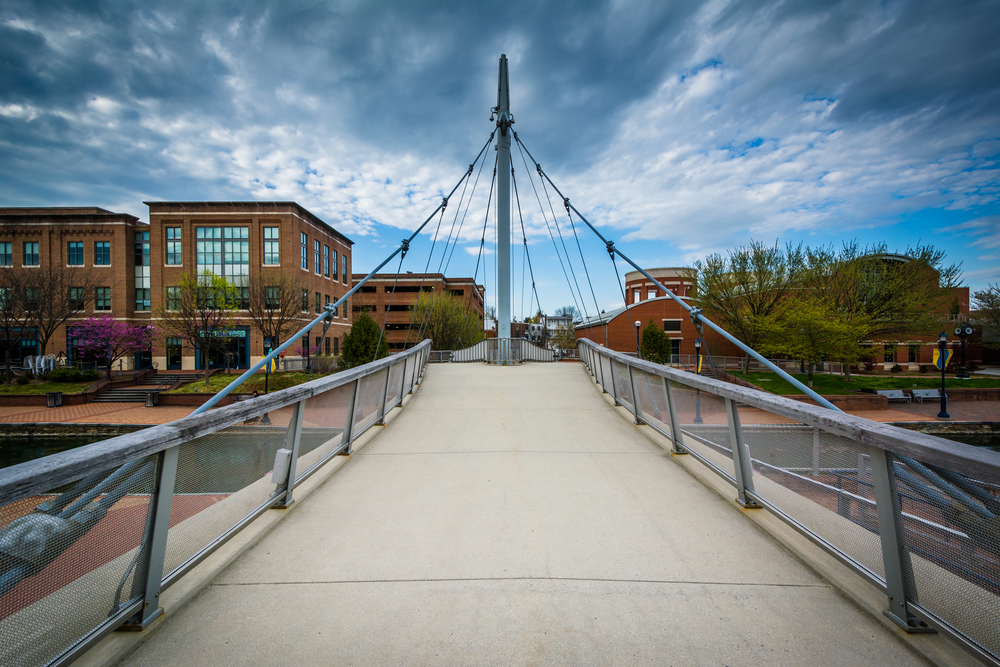 the carroll creek linear park trail in Frederick