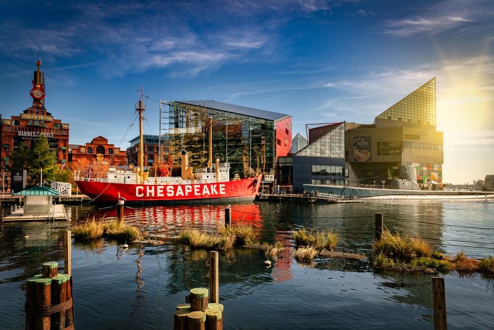 The beautiful inner harbor in Baltimore full of wonderful restaurants and things to do. 