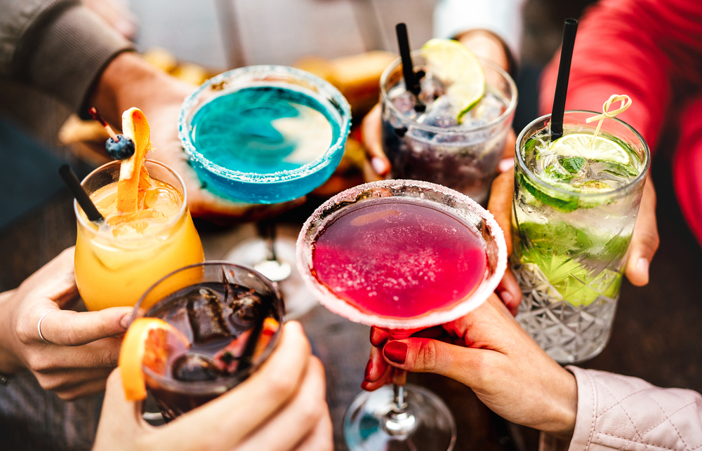 gorgeous colourful cocktails, perfect for a tasty, boozy brunch with friends!
