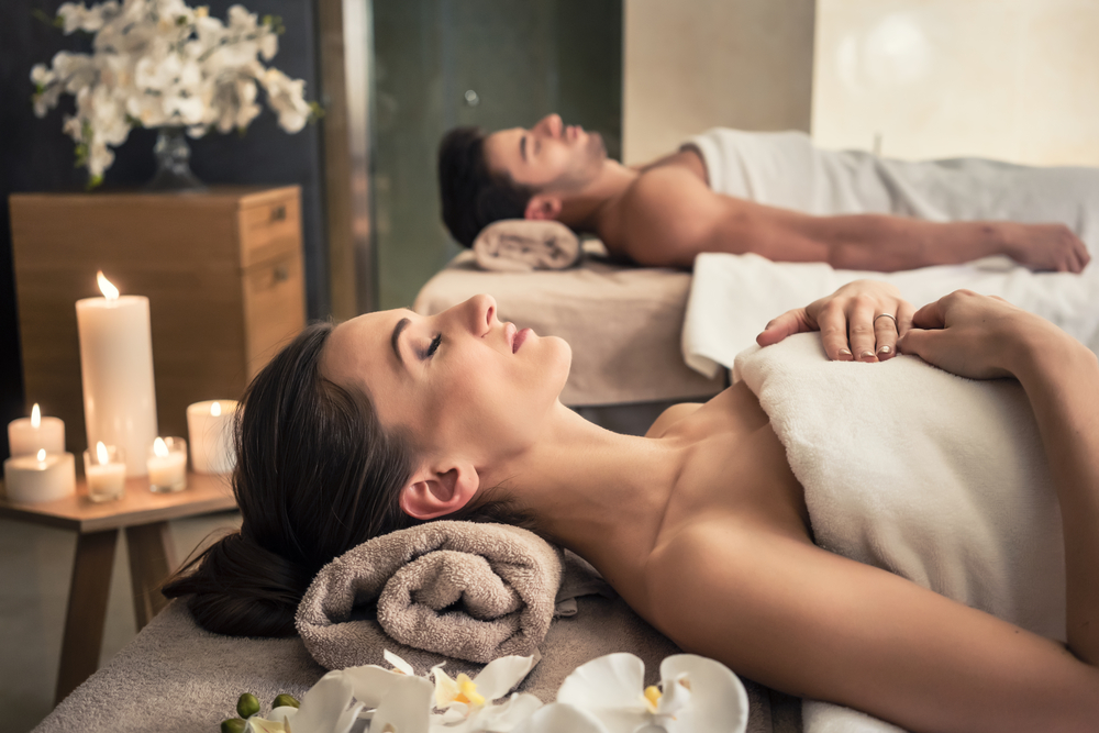 enjoy the couples massage room with homemade botanicals in the Spa at the Inn at Perry Cabin