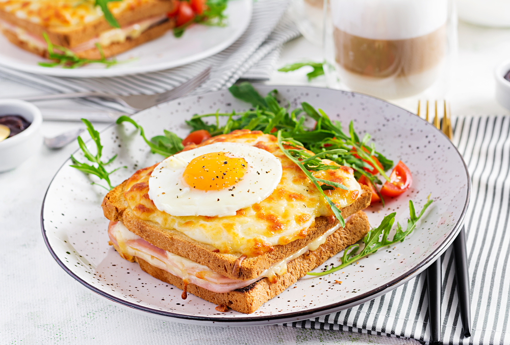 The croque madame at Le Belle Helene Restaurant. 