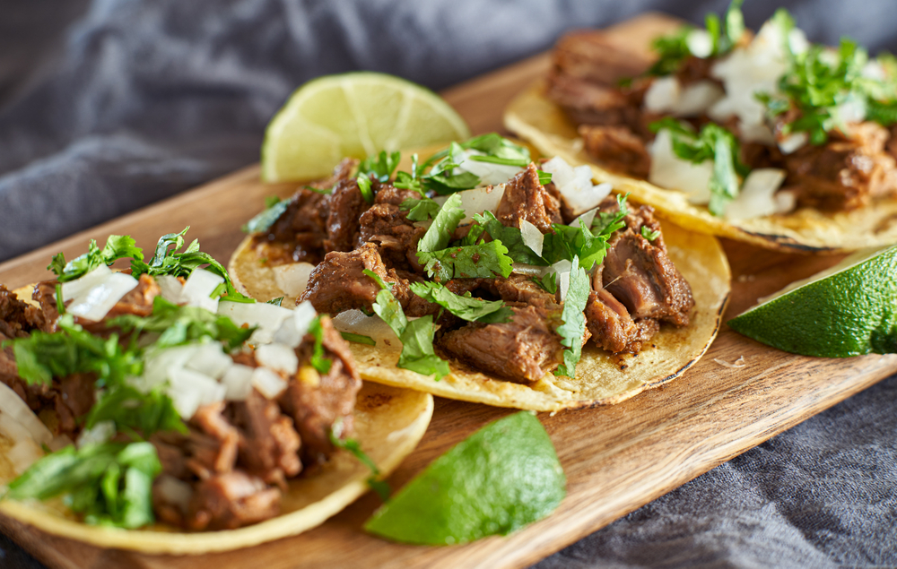 Photo of carne asada street tacos from Tacos Don Pancho, one of the best restaurants in Brunswick Georgia. 