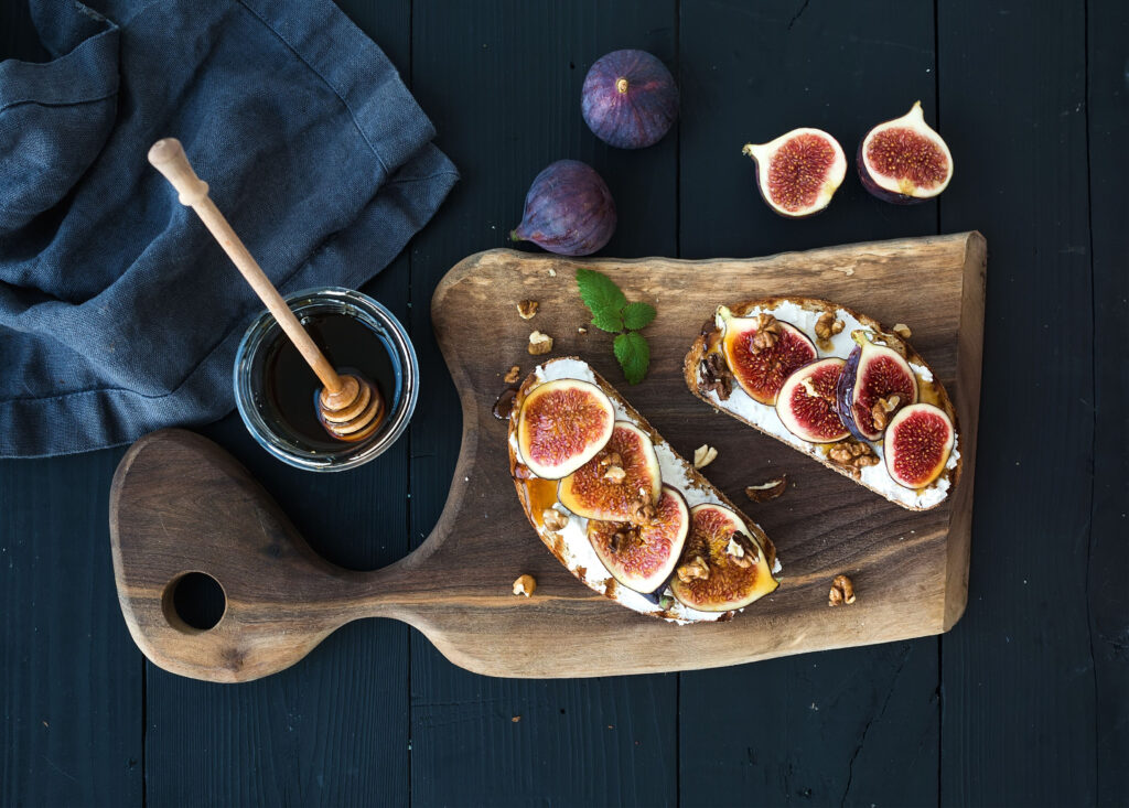 ricotta toasts with honey and walnuts for brunch in Austin Texas