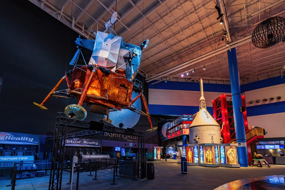 An interior exhibit display at Space Center Houston, one of the coolest, best things to do with kids in Houston TX. 