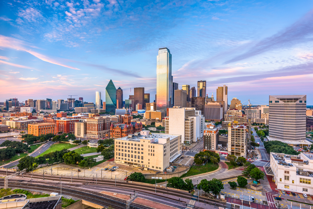 A great image of early sunset on Dallas, TX's skyline!