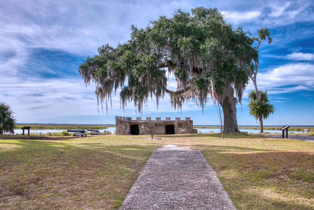 The view of the Fort Frederica National Monument 