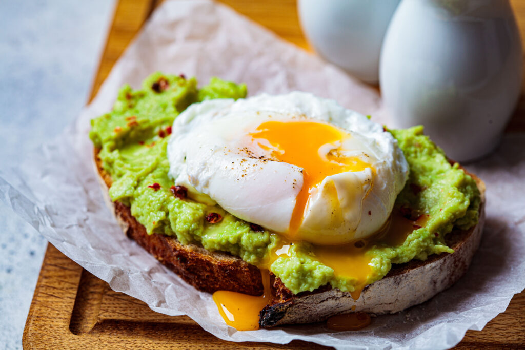 sunday brunch in Austin with avocado toast and poached egg