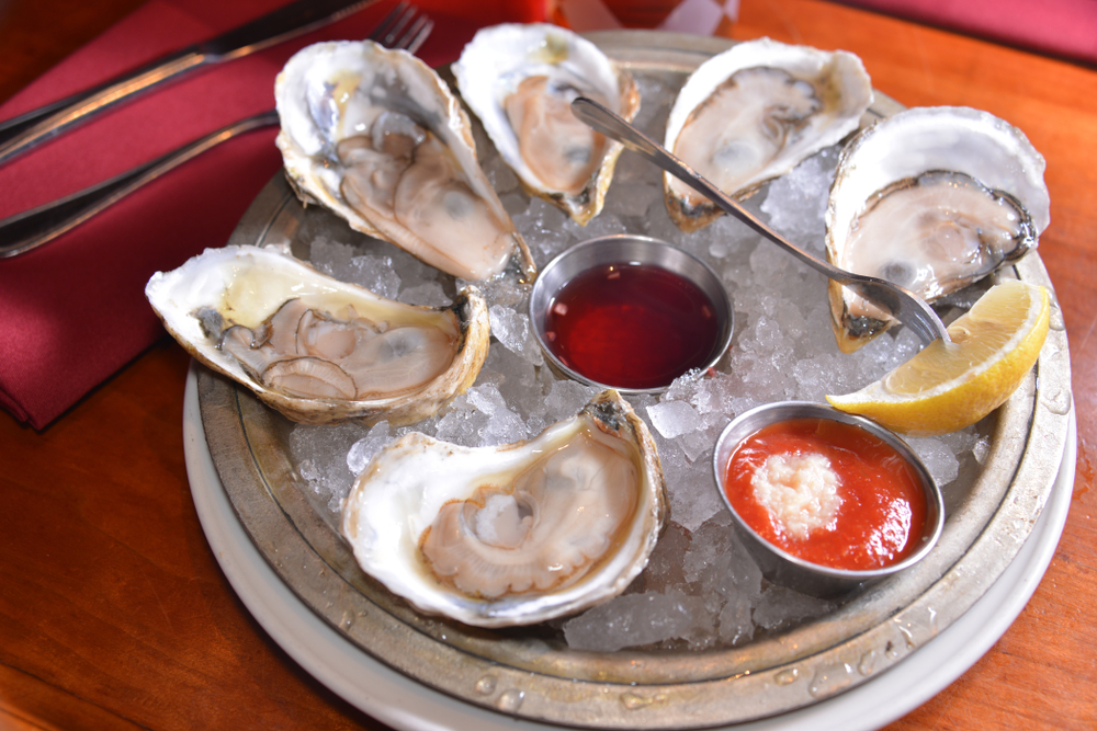lovely and fresh oysters with sauce in the middle. many people order this as to enjoy brunch in Washington dc