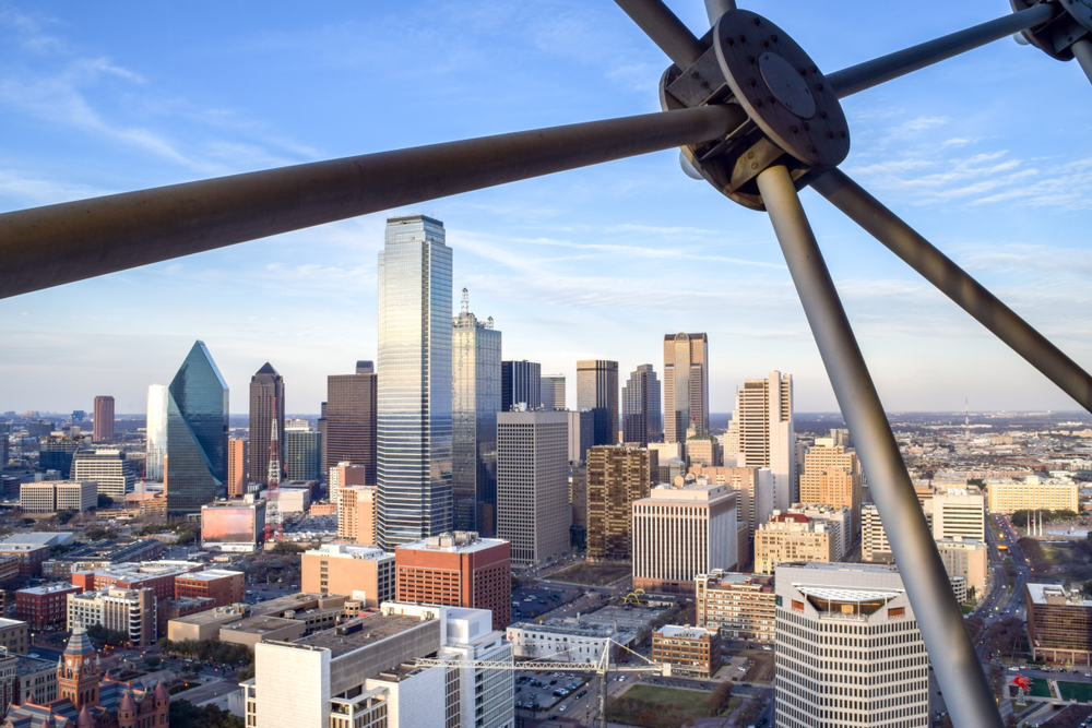 the stunning view from the reunion tower in Dallas 