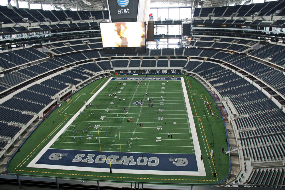 the inside of the cowboys stadium. Take a tour in Dallas texas 