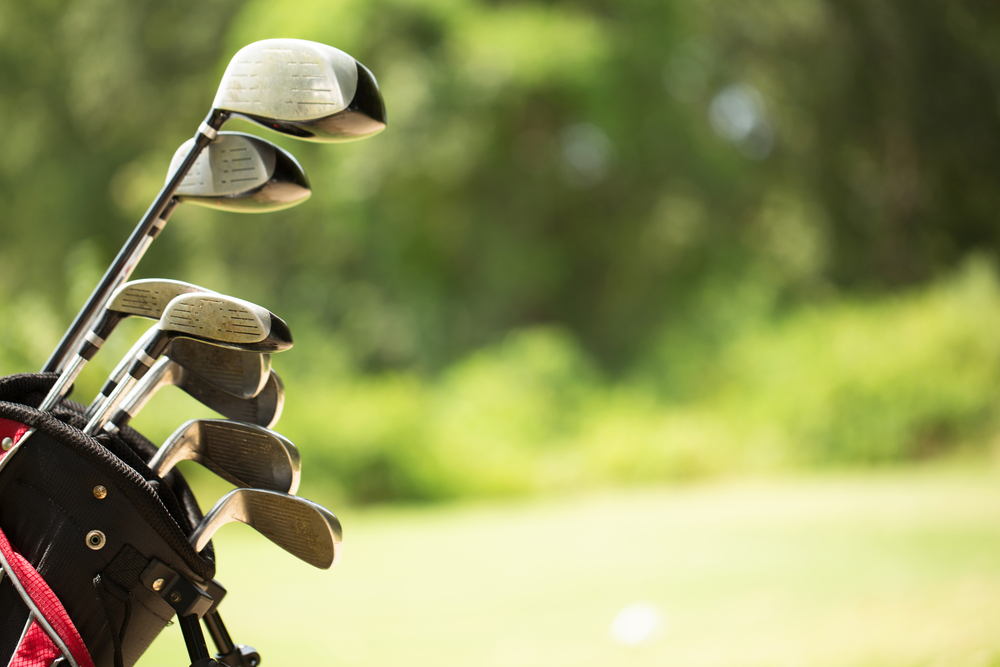 golf clubs on the golf course