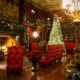 inside of the Biltmore in Asheville during christmas