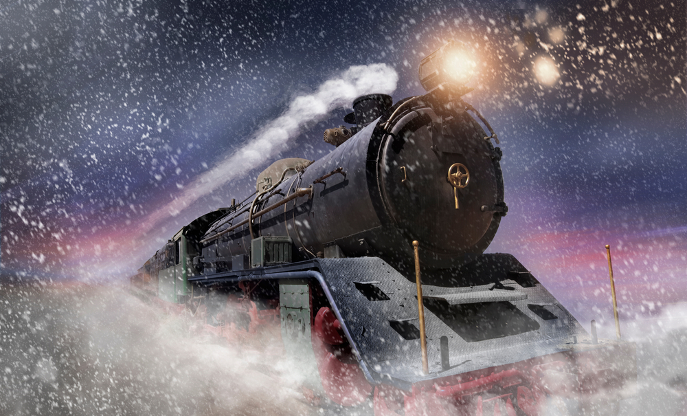 ride the polar express in Maryland. There are visits from Santa and snow all around  