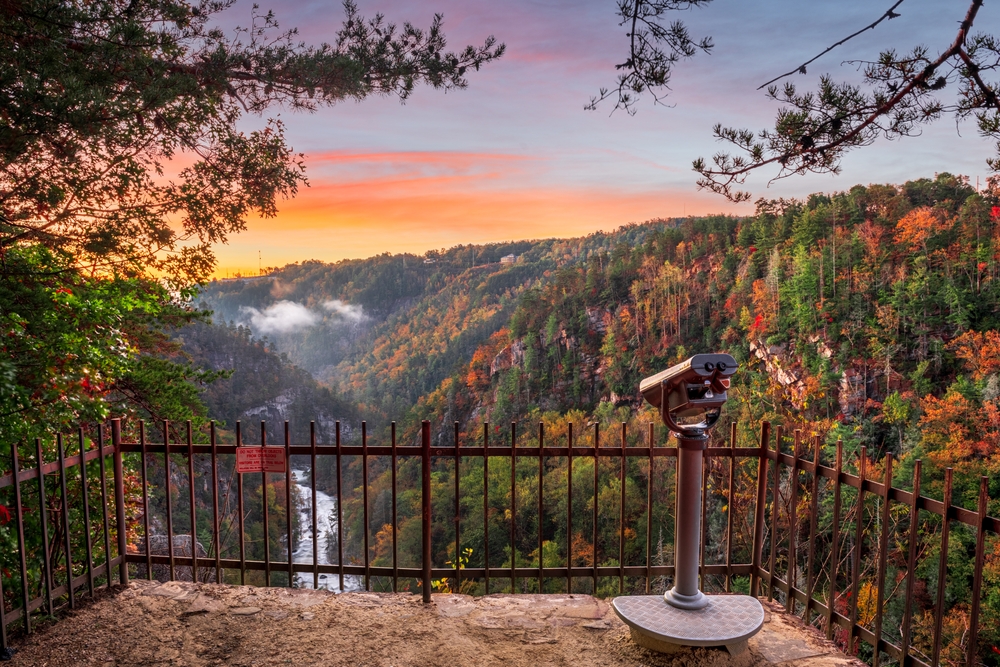 one of the prettiest scenic overpasses along the blue ridge parkway in GA. this is one of the best things to do in GA for adults who love road trips 